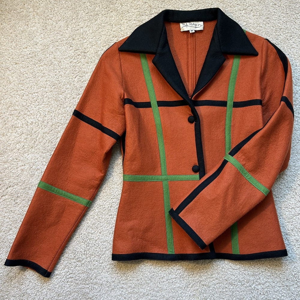 Rafa Postigo Vintage Wool Blazer Jacket M Colorblock Geometric Art Retro Spain